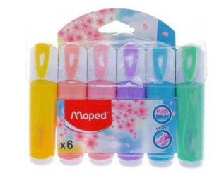 MARQUEUR FLUO POCH 6 PASTEL MAPED