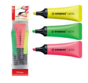 Stabilo – Marqueur Fluorescent Neon Pochette de 3