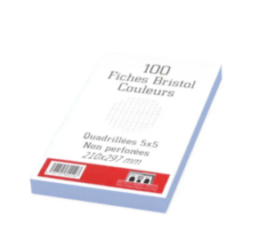 FICHE BRISTOL GRAND FORMAT BLANC PAQ100  RIBAT