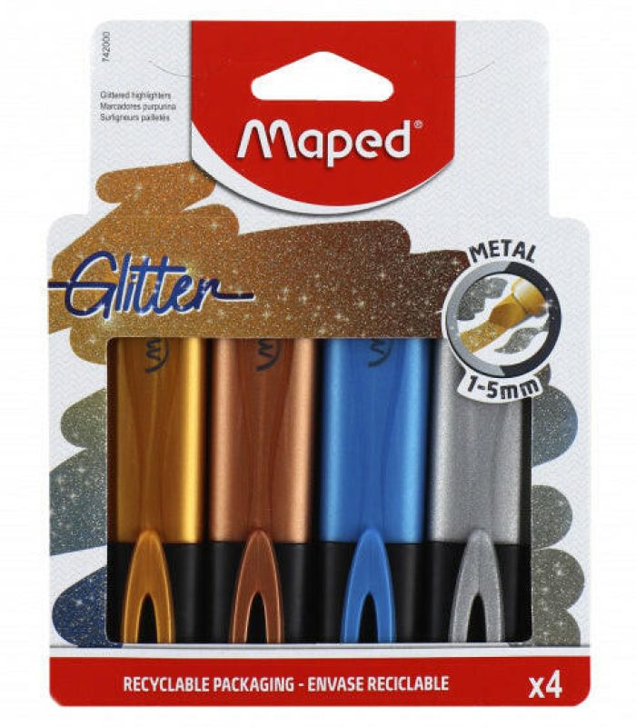 MARQ FLUO GLITTER POCH 4 METAL MAPED
