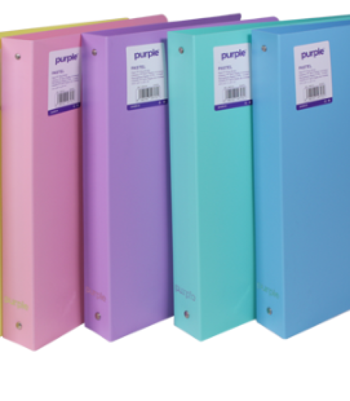 Classeur PP Semi-Rigide 4 Anneaux au Dos 40 mm PASTEL