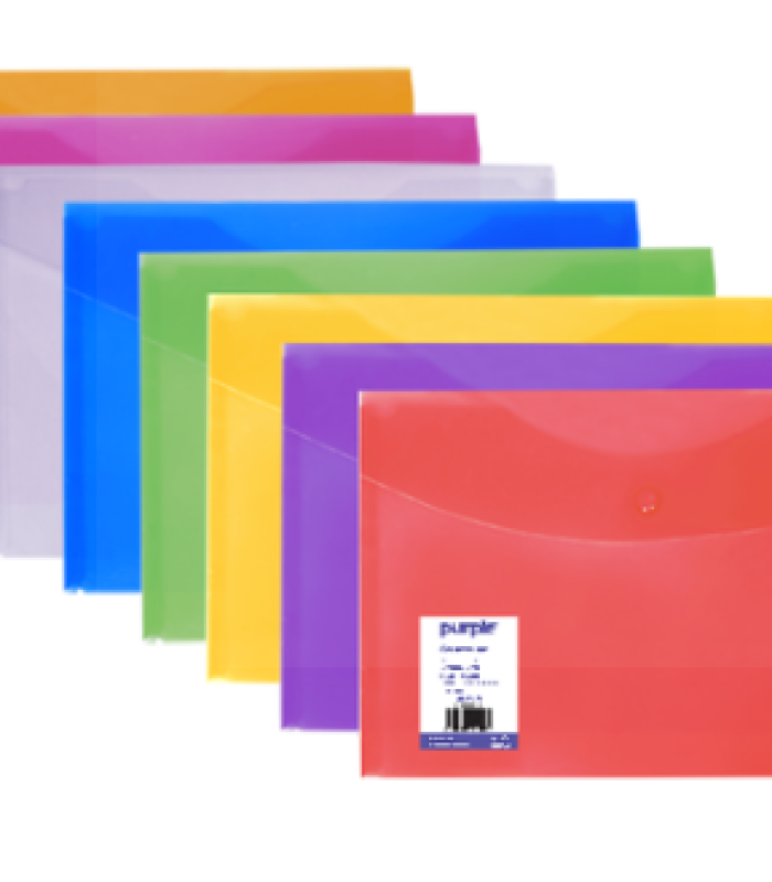 Pochette à bouton A4 (24*32) Translucide En PP