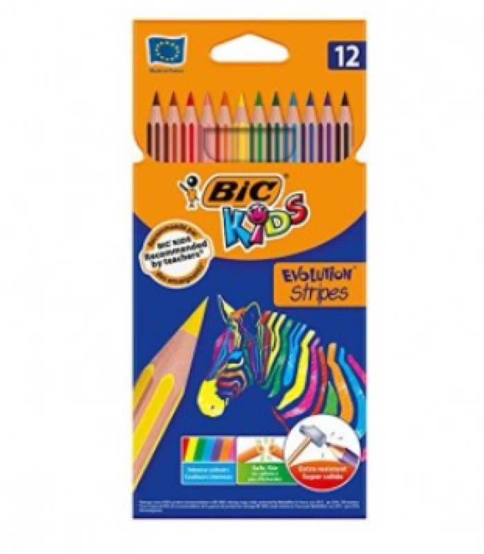 CRAYON COULEUR 12/18 BC STRIPES BIC