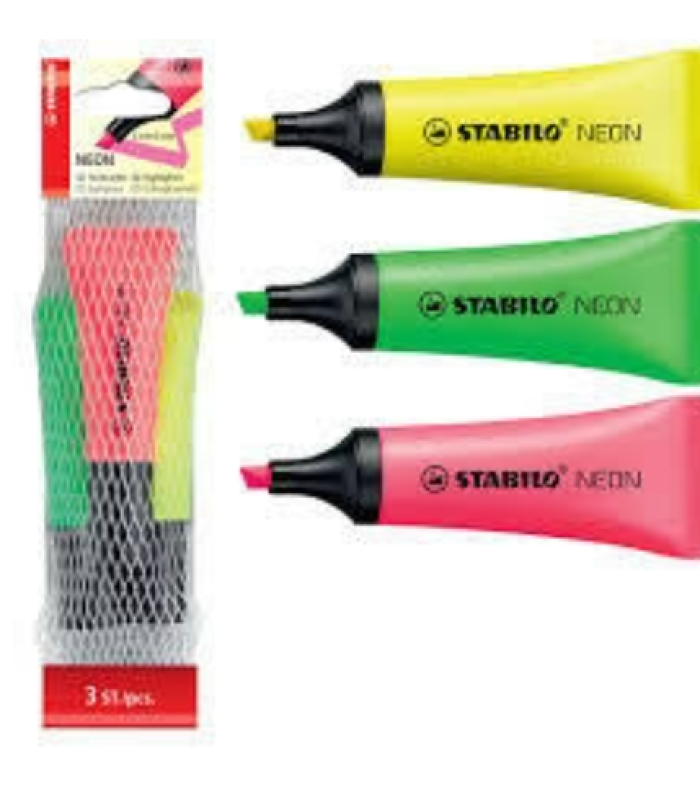 Stabilo – Marqueur Fluorescent Neon Pochette de 3