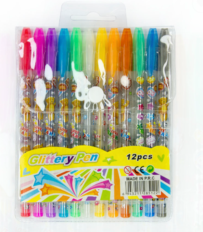 STYLO GEL POCH 12 GLITTER