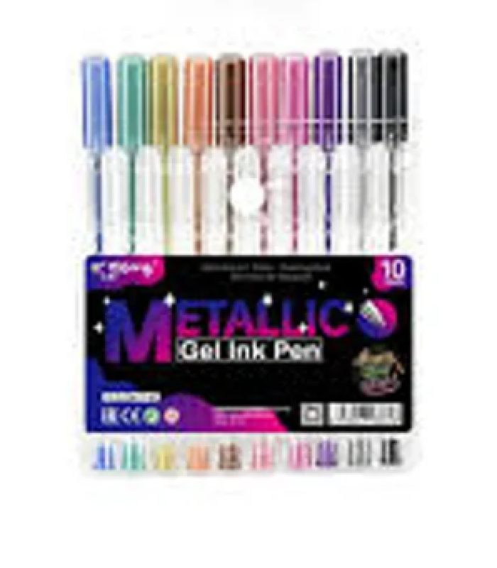 STYLO GEL POCH 10 METALLIC YALONG YL222617-10