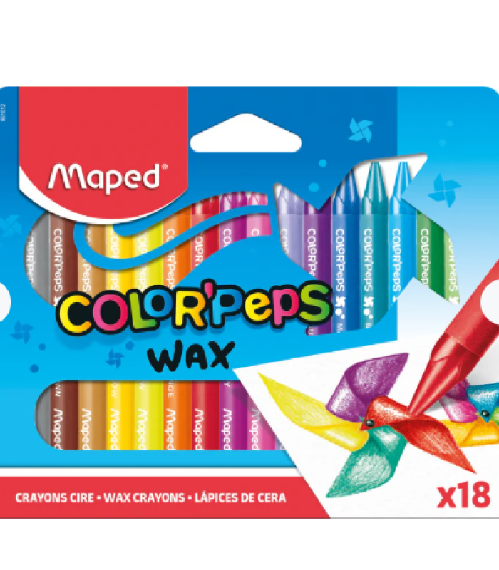 CRAYON PASTEL 18 COLORPEPS WAX 861012 MAPED