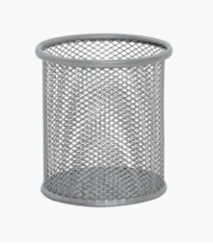 Pot à Stylo Rond Métal – Gris (802GR)